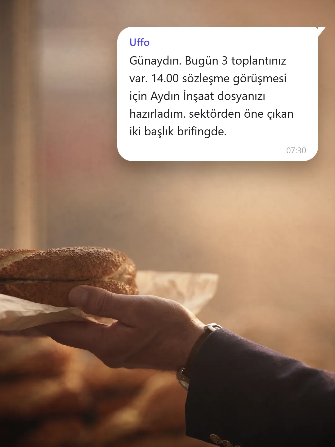 Güne önde başlayın. — Uffo örneği